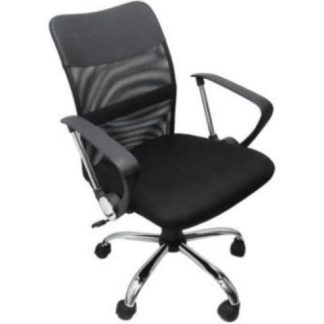 SILLA EJECUTIVA NEXTEP NE650E ALTURA AJUSTABLE Y RECLINABLE GIRATORIA Y CROMADA COLOR NEGRO.