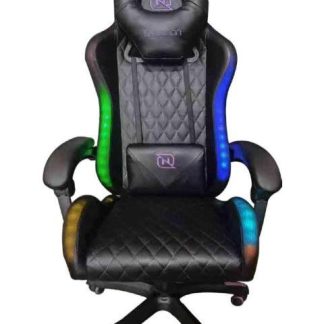 SILLA GAMER RGB INCLINACION RESPALDO 145 CLASE 4 140150KG NSGRGB1 FOAM 350MM 63CM-64CM-121131CM COJIN LUMBAR Y CABEZA NEGRO-ROJO