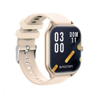 SMARTWATCH NSW101 2.01 IP67 BT 5.0 APP FITPRO BAT 180 MAH MIDE CALORIAS FC CON VIBRACION MULTIMEDIA FUNCION BUSCAR Y FOTOS A DISTANCIA BEIGE-DORADO