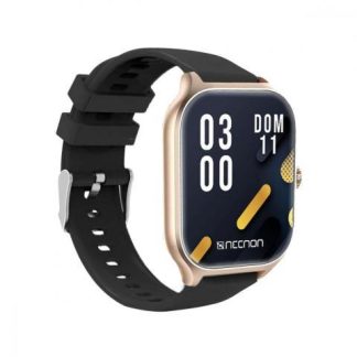 SMARTWATCH NSW101 2.01 IP67 BT 5.0 APP FITPRO BAT 180 MAH MIDE CALORIAS FC CON VIBRACION MULTIMEDIA FUNCION BUSCAR Y FOTOS A DISTANCIA NEGRO-DORADO