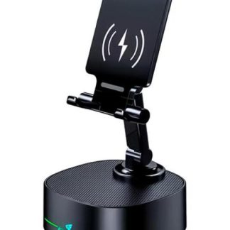 SOPORTE PARA CELULAR PLEGABLE LUCES RGB CON BOCINA ALTAVOZ CARGADOR INALAMBRICA BLUETOOTH