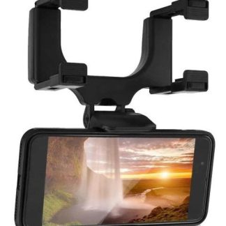 SOPORTE UNIVERSAL ESPEJO RETROVISOR CELULAR AUTO AJUSTABLE NEGRO
