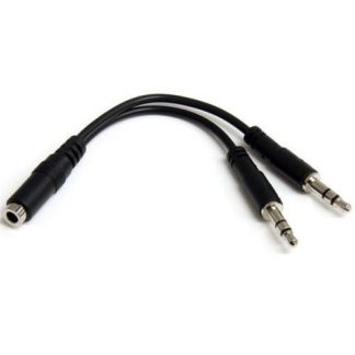 STARTECH  CABLE 35MM HEMBRA - 2X DE 35MM MACHO 13CM NEGRO