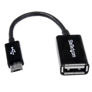 STARTECH  CABLE ADAPTADOR MICRO USB MACHO - USB A HEMBRA 12CM NEGRO