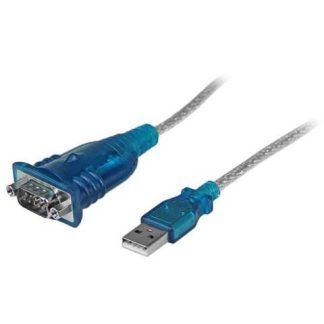 STARTECH  CABLE ADAPTADOR USB 2.0 A MACHO - RS-232 DE 1 PUERTO SERIAL DB9 MACHO 43CM AZUL-PLATA