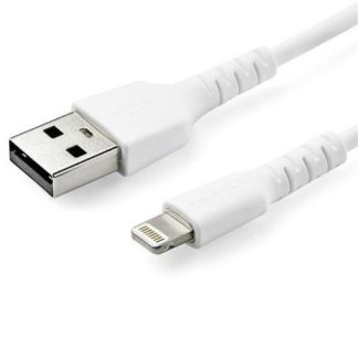 STARTECH  CABLE DE CARGA CERTIFICADO MFI LIGHTNING MACHO - USB A MACHO 1 METRO BLANCO PARA IPOD-IPHONE-IPAD
