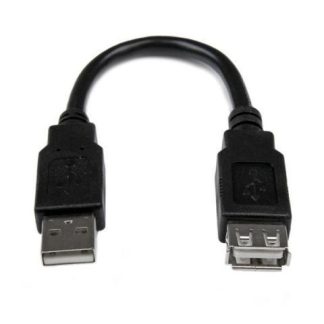 STARTECH  CABLE DE EXTENSION USB 2.0 MACHO - HEMBRA 15CM NEGRO