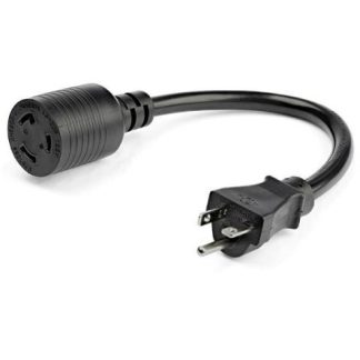 STARTECH  CABLE DE PODER NEMA L5-20P MACHO - NEMA L5-20R HEMBRA 30CM NEGRO