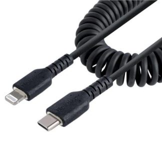 STARTECH  CABLE ESPIRAL LIGHTNING MACHO - USB-C MACHO 50CM NEGRO