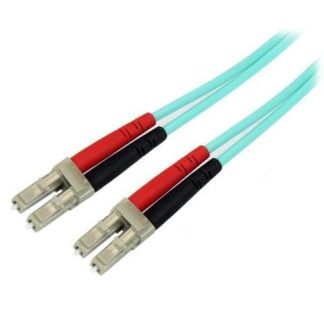 STARTECH  CABLE FIBRA OPTICA MULTIMODO DUPLEX OM3 LC MACHO - LC MACHO 1 METRO TURQUESA
