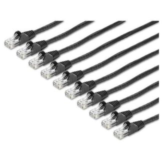 STARTECH  CABLE PATCH CAT6 UTP SIN ENGANCHES RJ-45 MACHO - RJ-45 MACHO 4.6 METROS NEGRO 10 PIEZAS