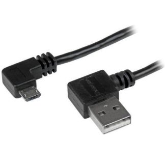 STARTECH  CABLE USB A MACHO - MICRO USB B MACHO ANGULO DERECHO 2 METROS NEGRO