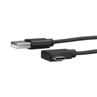 STARTECH  CABLE USB A MACHO - USB C MACHO EN ANGULO A LA DERECHA 1 METRO NEGRO