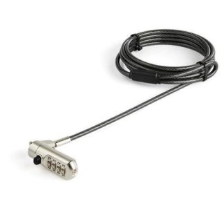 STARTECH  CANDADO DE COMBINACION PARA LAPTOPS 2 METROS NEGRO-PLATA