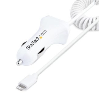 STARTECH  CARGADOR PARA AUTO USBLT2PCARW2 1X USB-A CON CABLE LIGHTNING BLANCO