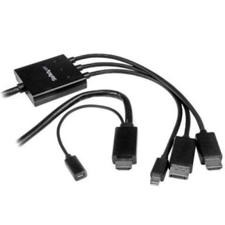 STARTECH  CONVERSOR HDMI DISPLAYPORT O MINI DISPLAYPORT - HDMI 2 METROS NEGRO