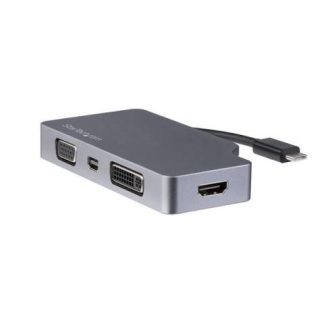 STARTECH  DOCKING STATION USB C 1X MINI-DISPLAYPORT-VGA-DVI-D-HDMI NEGRO