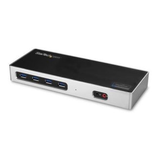 STARTECH  DOCKING STATION USB TIPO C PARA LAPTOP 2X DISPLAYPORT 2X HDMI 6X USB 3.0 NEGRO-PLATA