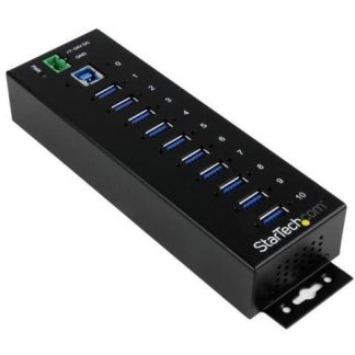 STARTECH  HUB CONCENTRADOR INDUSTRIAL 5000 MBIT-S USB 3.0 DE 10 PUERTOS NEGRO