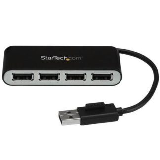 STARTECH  HUB CONCENTRADOR USB A 2.0 DE 4 PUERTOS CON CABLE INTEGRADO 480 MBIT-S NEGRO-PLATA