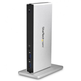 STARTECH  REPLICADOR DE PUERTOS UNIVERSAL USB 3.0 PARA LAPTOP CON DVI DOBLE Y ETHERNET GIGABIT CON ADAPTADORES HDMI VGA