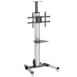 STARTECH  SOPORTE MOVIL DE PISO PARA PANTALLA DE 32 - 75 HASTA 40KG NEGRO-PLATA