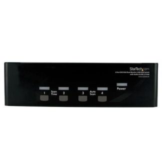 STARTECH  SWITCH KVM PARA 4 COMPUTADORAS DE 2 MONITORES DVI-VGA 4 PUERTOS