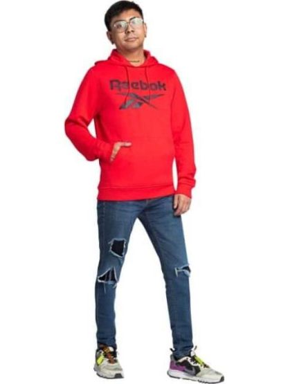 SUDADERA CON CAPUCHA ROJO REEBOK