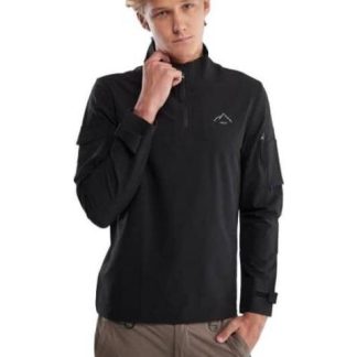 SUDADERA DEPORTIVA CUELLO ALTO NEGRO ARRIBA DE LA MONTANA
