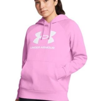 SUDADERA UA RIVAL FLEECE BIG LOGO HDY ROSA UNDER ARMOUR MEXICO