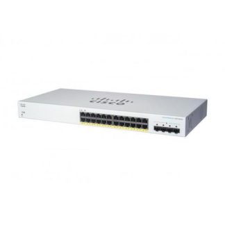 SWITCH CISCO GIGABIT ETHERNET BUSINESS 220 24 PUERTOS 10-100-1000MBPS + 4 PUERTOS SFP 56GBIT-S 8.192 ENTRADAS - ADMINISTRABLE