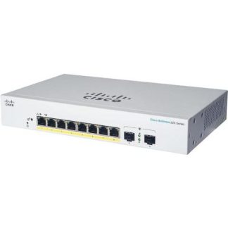 SWITCH CISCO GIGABIT ETHERNET BUSINESS CBS220 8 PUERTOS POE 10-100-1000 + 2 PUERTOS SFP 65W 20 GBIT-S 8.192 ENTRADAS - ADMINISTRABLE