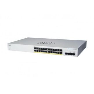 SWITCH CISCO GIGABIT ETHERNET CBS220 24 PUERTOS POE 10-100-1000 + 4 PUERTOS SFP 56GBIT-S 8.000 ENTRADAS - ADMINISTRABLE
