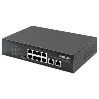 SWITCH INTELLINET GIGABIT ETHERNET 561402 8 PUERTOS POE + 10-100-1000 + 2 PUERTOS UPLINK 120W 2 GBIT-S 8192 ENTRADAS - NO ADMINISTRABLE