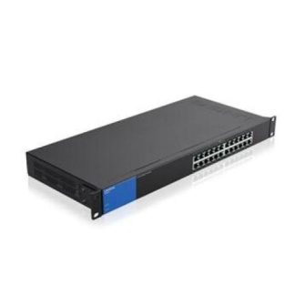 SWITCH LINKSYS GIGABIT ETHERNET PARA RACK LGS124P 24 PUERTOS 10-100-1000 MBPS 8000 ENTRADAS - NO ADMINISTRABLE