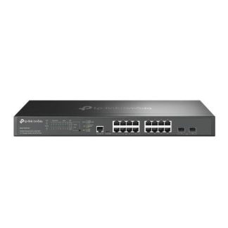 SWITCH TP-LINK GIGABIT ETHERNET OMADA L2+ 16 PUERTOS 10-100-1000MBPS + 2 PUERTOS SFP 120 GBIT-S 16.000 ENTRADAS - ADMINISTRABLE