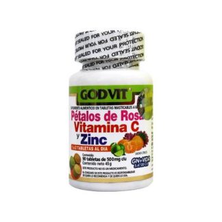 TBS. PETALOS DE ROSA VITAMINA C Y ZINC C 90 DE 500 MG (MASTICABLE GN+VIDA