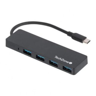TECHZONE HUB USB-C 3.2 MACHO - 4X USB-A 3.2 500 MBIT-S NEGRO