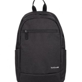 TECHZONE MOCHILA DE POLIESTER BASIC BLACK PARA LAPTOP 15.6 NEGRO