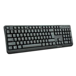 TECLADO ALAMBRICO VORAGO KB102 USB ALAMBRICO UNIVERSAL TECLAS FN MULTIMEDIA NEGRO.