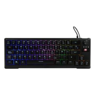 TECLADO GAMER VORAGO START THE GAME KB506 TKL FACTOR 65 RGB RUEDA MULTIMEDIA ALAMBRICO ANTI GHOSTING USB NEGRO