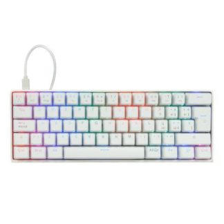TECLADO MECANICO 60 GAME FACTOR KBG560WH RGB TECLAS EXTRAS PINK INTERCAMBIABLES RED SWITCH USB BLANCO