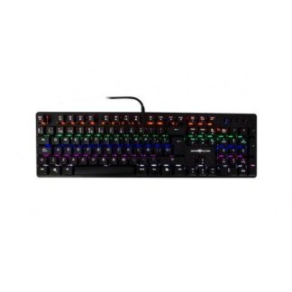 TECLADO MECANICO GAMEFACTOR KBG400B USB QWERTY NEGRO MULTICOLOR SWITCH AZUL
