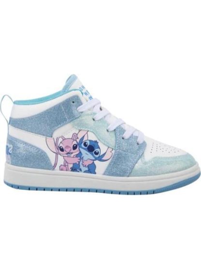 TENIS CASUAL BOTA STITCH GLITTER AZUL DISNEY