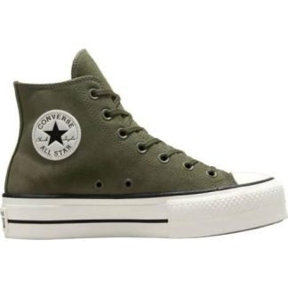 TENIS CASUAL CHUCK TAYLOR ALL STAR LIFT PLATFORM COLORFUL SUEDE VERDE OLIVO CONVERSE