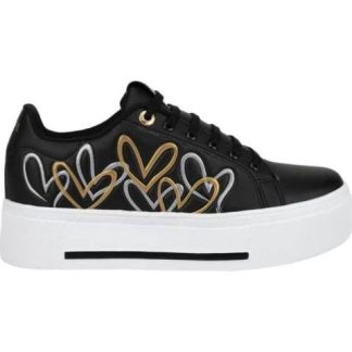 TENIS URBANO PLATAFORMA CORAZONES NEGRO HPC POLO