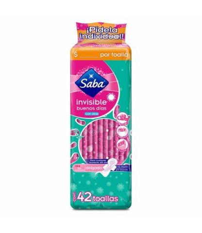 TOALLA FEMENINA SABA INVISIBLE CON ALAS PAQUETE CON 42 PIEZAS