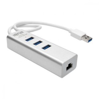 TRIPP LITE ADAPTADOR USB A MACHO - RJ-45 HEMBRA CON HUB USB 3.0 DE 3 PUERTOS PLATA
