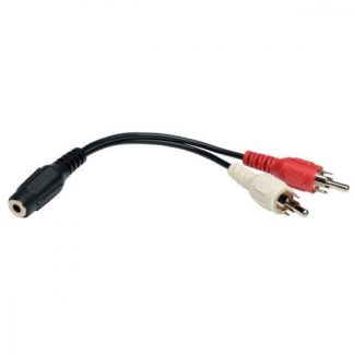 TRIPP LITE CABLE ADAPTADOR DIVISOR EN Y 2X RCA MACHO - 3.5MM HEMBRA 15CM NEGRO