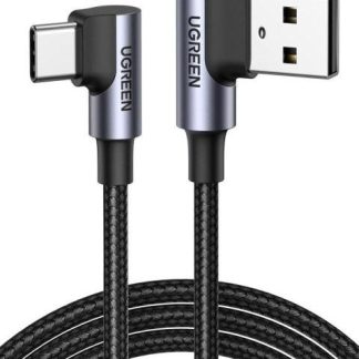 UGREEN CABLE USB A TIPO C 90° 50CM CARGA RAPIDA CELULAR NEGRO